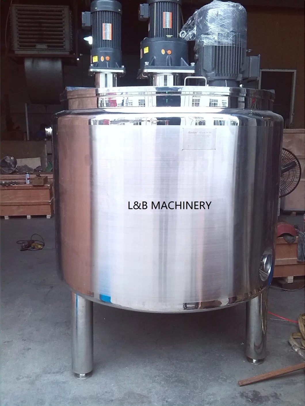 Three Mixer 2000 Liter Stainless Steel Mixing Tank for Paint